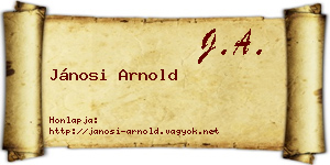 Jánosi Arnold névjegykártya