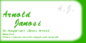 arnold janosi business card